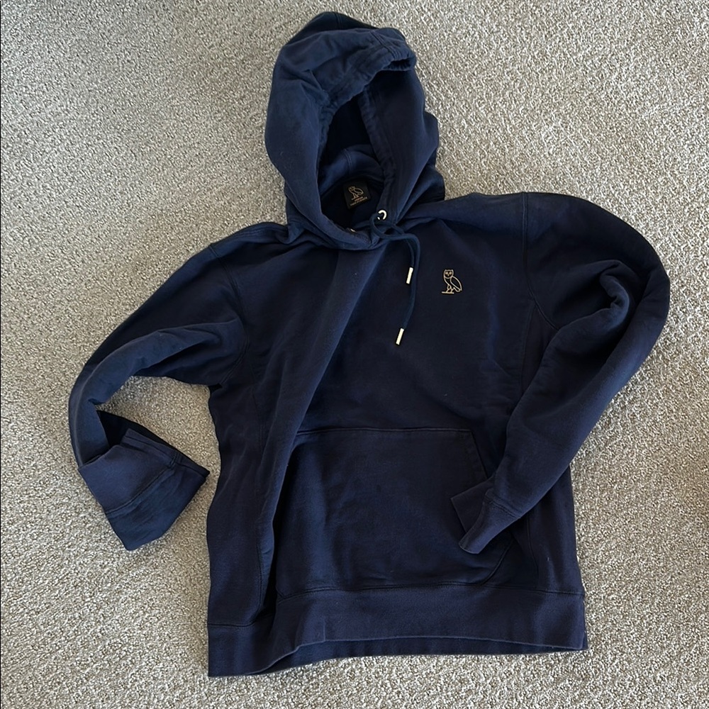 Men’s OVO Navy Blue Hoodie with OVO chest logo Owl